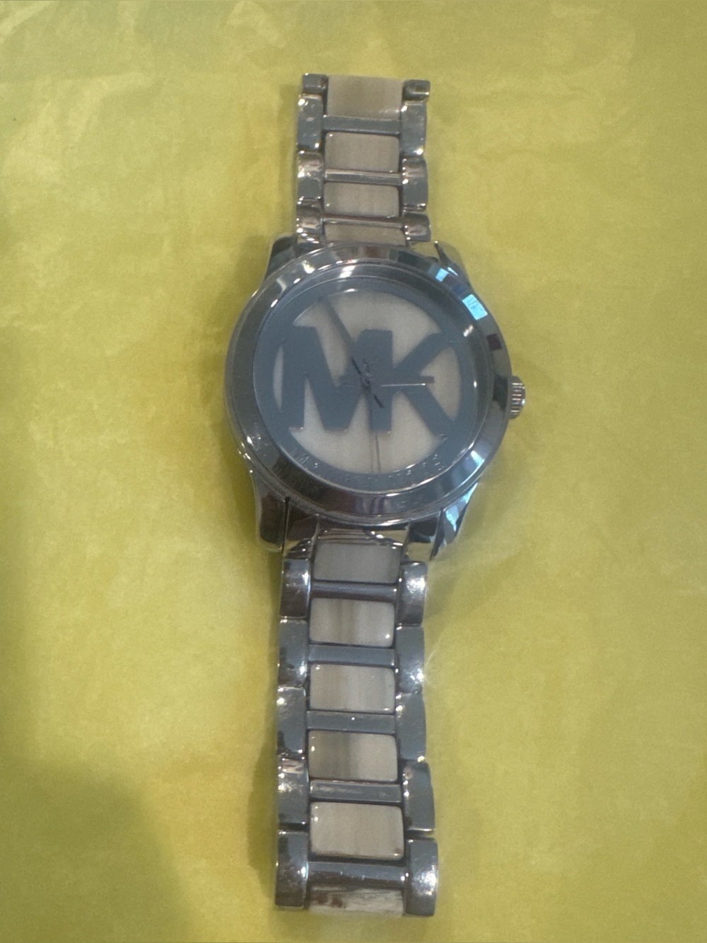 Michael Kors authentic Alabaster Runway Silver Tone womens Watch